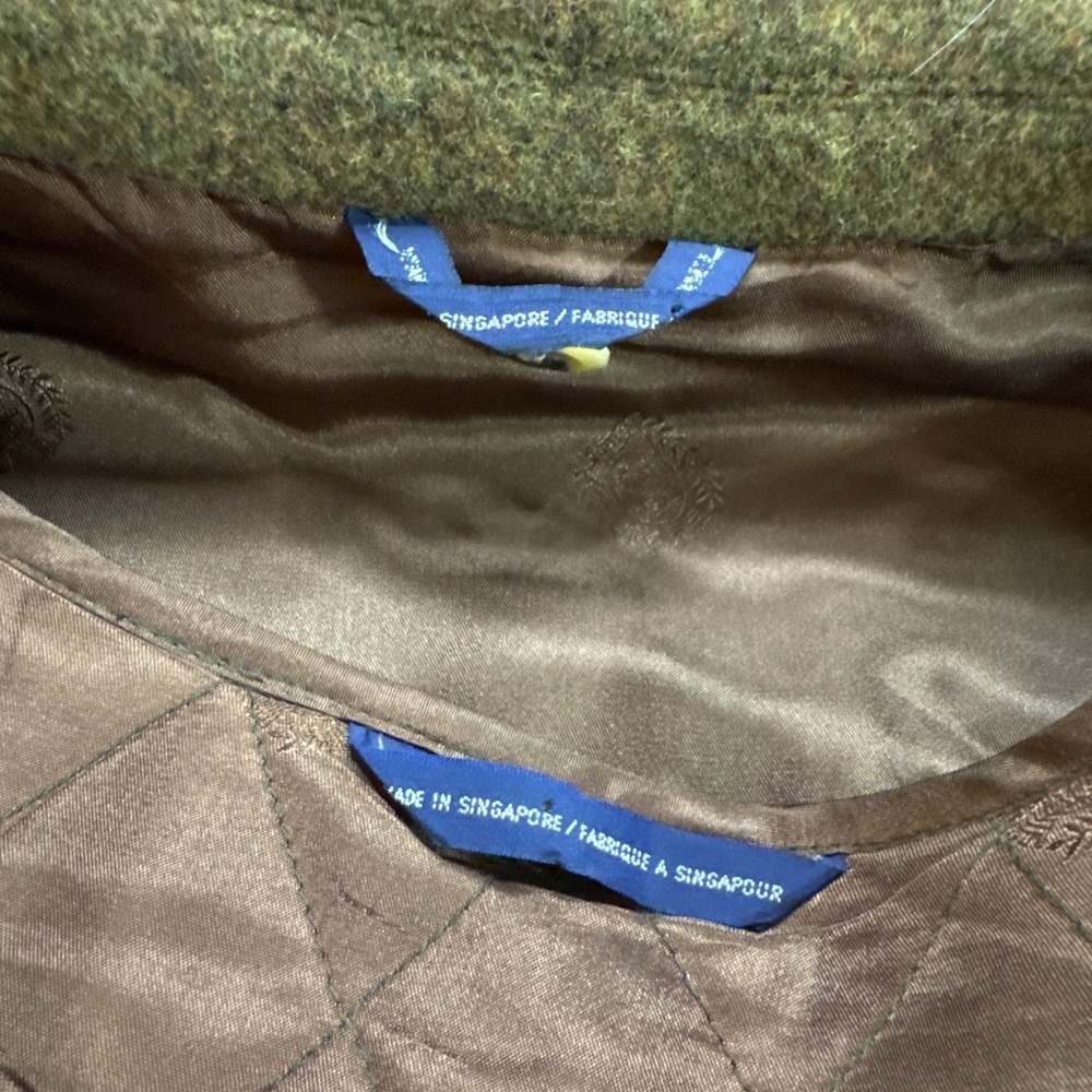 TOMMY HILFIGER Brown Flannel Tweed Button Wool Liner 3 Button Blazer Jacket XL - Picture 10 of 16